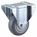 Rigid Plate Caster, TPR, 3 in., 210 lb.