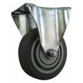Rigid Plate Caster, TPR, 4 in., 260 lb.