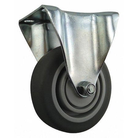 Rigid Plate Caster, TPR, 4 in., 260 lb.