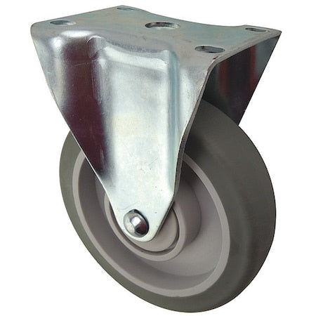 Rigid Plate Caster, TPR, 5 in., 280 lb.