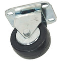 Rigid Plate Caster, Rubber, 3 in., 210 lb.