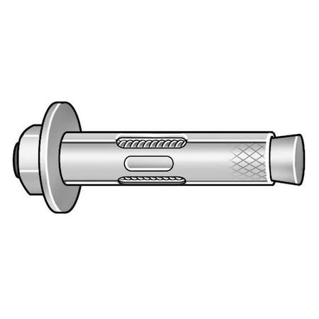 Dynabolt Sleeve Anchor, 1/2" Dia., 3" L, Carbon Steel Zinc Plated, 25 PK