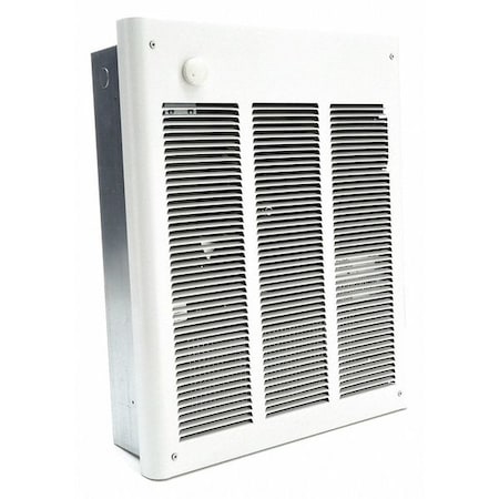 Recessed Electric Wall-Mount Heater, Recessed or Surface, 4000 W, 208V AC, White