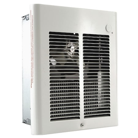 Recessed Electric Wall-Mount Heater, Recessed or Surface, 2000/1500 W, 240/277V AC, White