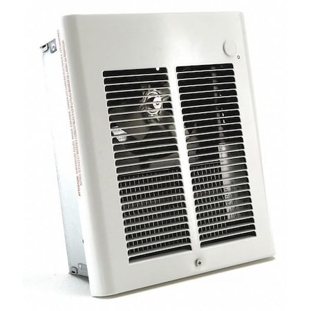 Recessed Electric Wall-Mount Heater, Recessed or Surface, 1500 W, 120V AC, White