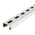 Single Channel Strut, Slotted, 304 Stainless Steel, Polished, 9/16 in x 1-1/8 in Hole Size, Silver