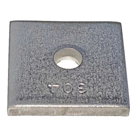 Channel Washer, 1/4 In, Silver, PK25