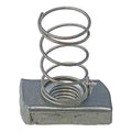 Channel Spring Nut, 3/8 In, Silver, PK25
