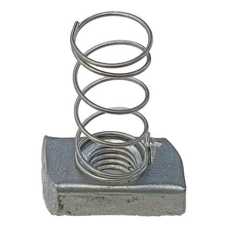 Channel Spring Nut, 1/2 In, Silver, PK25