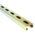 Single Channel Strut, Slotted, Steel, Zinc-Plated, 9/16 in x 1-1/8 in Hole Size, Silver
