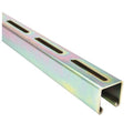 Single Channel Strut, Slotted, Steel, Zinc-Plated, 13/32 in x 3 in Hole Size, Silver