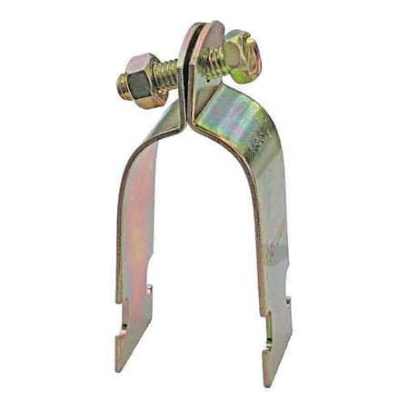 Channel Pipe Clamp, 2 In, Gold, PK10