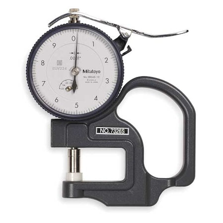 Dial Thickness Gauge, Accuracy +/-0.0002"