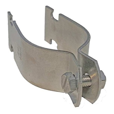 Channel Rigid Pipe Strap, 2In, Silver, PK10