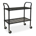 Wire Cart, 2 Shelf, 60x24x39, Black