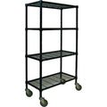 Wire Cart, 4 Shelf, 60x24x70, Black