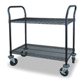 Wire Cart, 2 Shelf, 36x24x39, Black