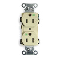 Straight Blade Receptacle, 5-15R, 15 A, 125V AC, 2 Pole, 3 Wire, Flush Mount, Grounded