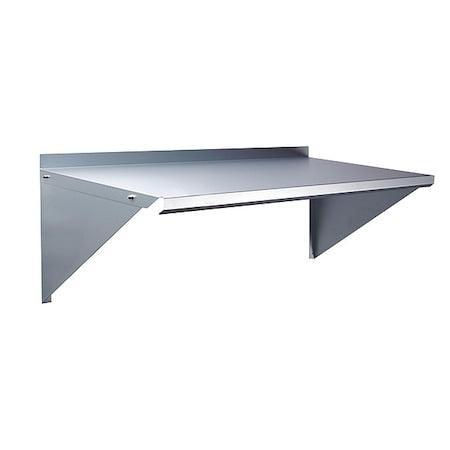 Steel Wall Shelf, 12"D x 36"W x 11-1/2"H, Silver