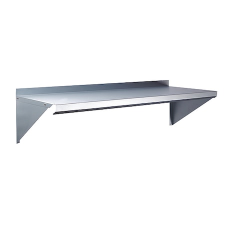 Steel Wall Shelf, 12"D x 60"W x 11-1/2"H, Silver
