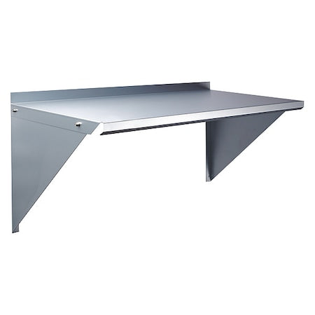 Steel Wall Shelf, 16"D x 36"W x 11-1/2"H, Silver