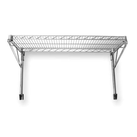 Steel Wire Wall Shelf, 18"D x 24"W x 14"H, Chrome
