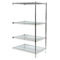 Wire Shelving, 18"D x 36"W x 74"H, 4 Shelves, Chrome