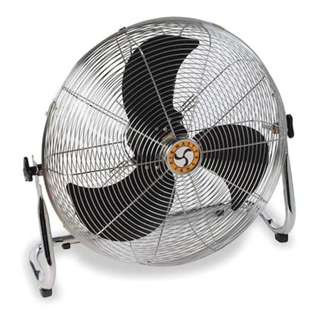 Standard Duty Floor Fan, Floor Mount, 12 in Blade Dia, 115V, 1,300/1,550/1,855 cfm, Non-Oscillating