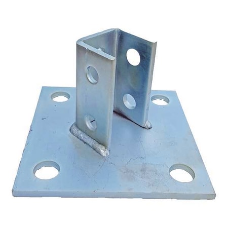 Post Base, 6 In, Silver, Material: Steel