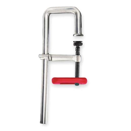 10 in Bar Clamp, Plastic, Steel Handle and 4 3/4 in Throat Depth