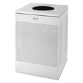 SILHOUETTE 40 gal Square Indoor Metal Can, Silver Metallic, None, Steel, 21 3/4 in