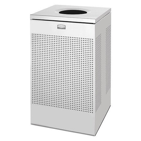 SILHOUETTE 20 gal Square Trash Can, Stainless Steel, None, Stainless Steel, 18 3/4 in