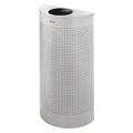 Half Rounds 12 gal Half-Round Indoor Metal Can, Silver Metallic, None, Steel, Not Applicable