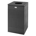 SILHOUETTE 20 gal Square Trash Can, Textured Black, None, Steel, 18 3/4 in