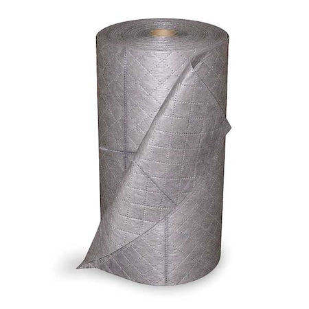 Sorbent Roll, 44 gal, 30 in x 150 ft, Universal, Gray, Polypropylene