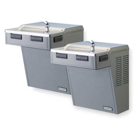 On-Wall Two-Level Drinking Fountain, 2 Level, 18 5/8 in D, 27 1/4 in H, 36 1/8 in W