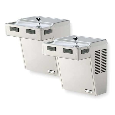 On-Wall Two-Level Drinking Fountain, 2 Level, 18 5/8 in D, 27 1/4 in H, 36 1/8 in W