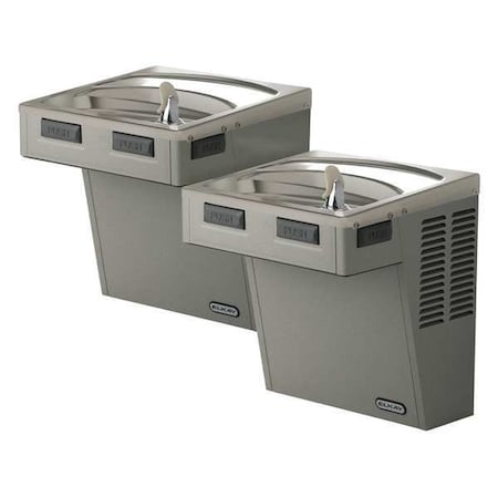 On-Wall Two-Level Drinking Fountain, 2 Level, 18 5/8 in D, 27 in H, 36 1/4 in W