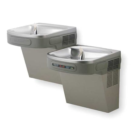 On-Wall Two-Level Drinking Fountain, 2 Level, 19 in D, 25 5/16 in H, 36 3/4 in W