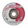 Depressed Center Grinding Wheel, Type 27, 5 in Dia, 0.25 in Thick, 7/8 in Arbor Hole Size, 24 Grit
