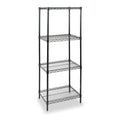 Wire Shelving, 18"D x 36"W x 63"H, 4 Shelves, Black