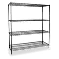 Wire Shelving Unit, 24"D x 60"W x 74"H, 4 Shelves, Black