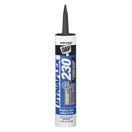 Acrylic Latex Elastomeric Sealant, 10 oz, Cartridge, Dark Bronze, Elastomeric Latex Base