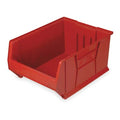 Storage Bin, Polypropylene/Polyethylene, Red, 12 in H, 18 1/4 in W, 29 7/8 in L