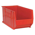 Storage Bin, Polypropylene/Polyethylene, Red, 15 in H, 16 1/2 in W, 29 7/8 in L