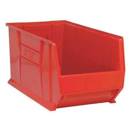 Storage Bin, Polypropylene/Polyethylene, Red, 15 in H, 16 1/2 in W, 29 7/8 in L