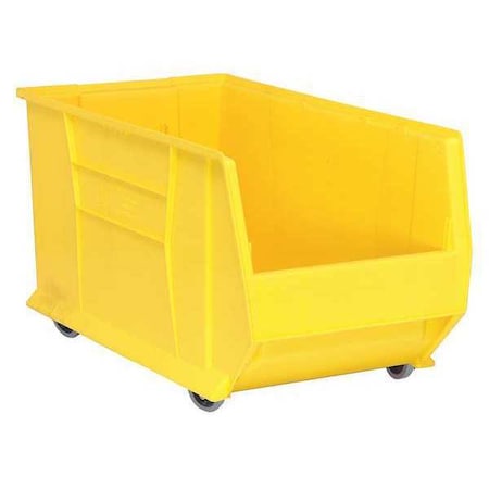 Mobile Storage Bin, Polypropylene/Polyethylene, Yellow, 15 in H, 16 1/2 in W, 29 7/8 in L