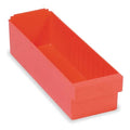 Drawer Storage Bin, High Impact Polystyrene, Red, 4 5/8 in H, 5 9/16 in W, 17 5/8 in L