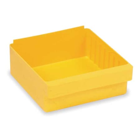 Drawer Storage Bin, High Impact Polystyrene, Yellow, 4 5/8 in H, 8 3/8 in W, 17 5/8 in L