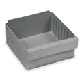 Drawer Storage Bin, High Impact Polystyrene, Gray, 4 5/8 in H, 11 1/8 in W, 11 5/8 in L